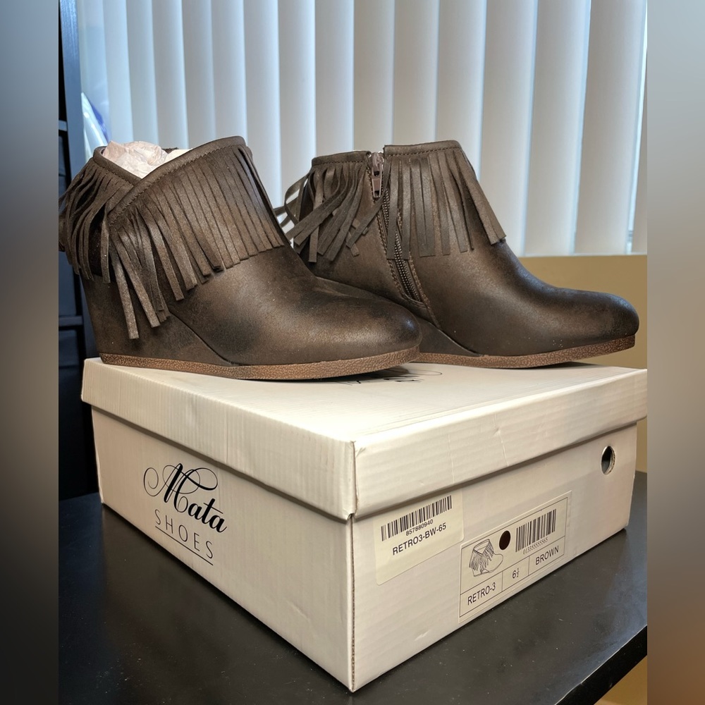 Western Wedge Bootie - Brown Size 6.5